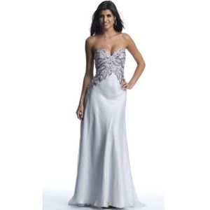 Dave & Johnny optional strapless beaded bodice dress gown